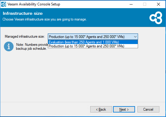 Choose infrastructure size